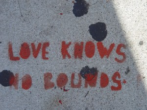 Sidewalk Stencil: Love knows no bounds